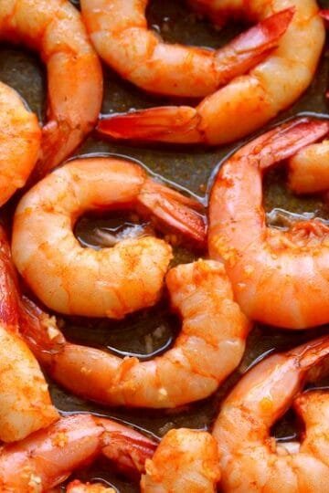 Oven garlic shrimps with lemon-dill mayonnaise