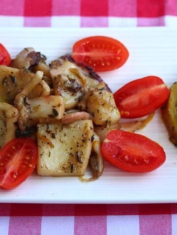 roasted lemon cuttlefish with potatoes