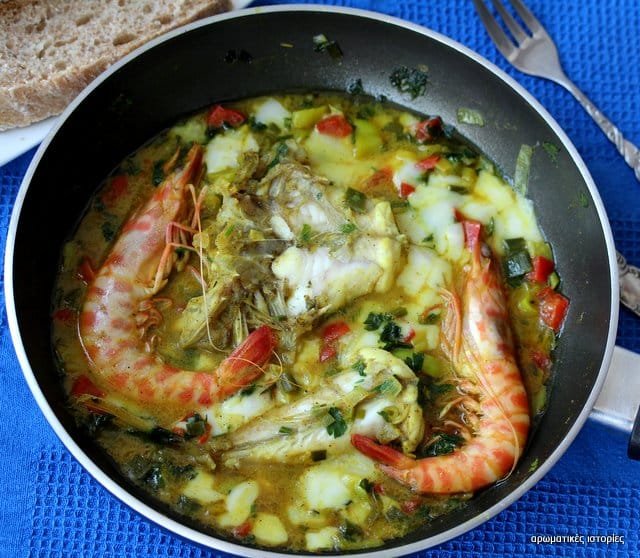 Monkfish saganaki with graviera cheese
