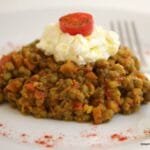 Μουσακάς χωρίς κρέας με πλιγουράκι και κρέμα ολικής άλεσης