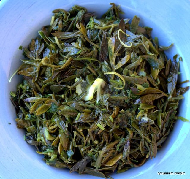 Boiled greens salad with fennel