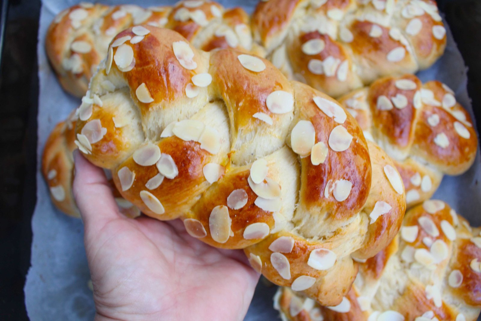 Tsourekia with dried yeast