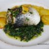 golden grey mullet stuffed filet with capers, parsley and carrots
