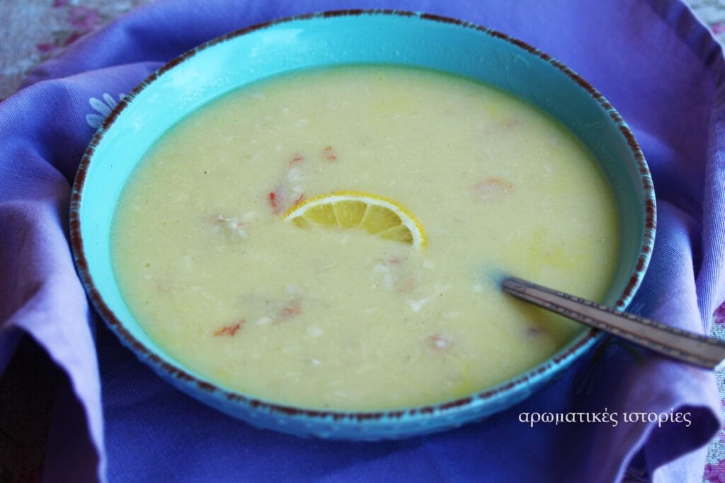 Fish soup with greek red scorpions and greek red saffron