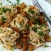 Pasta with cauliflower-mandel-lemon cream