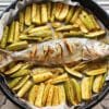 Baked bluefish with courgettes