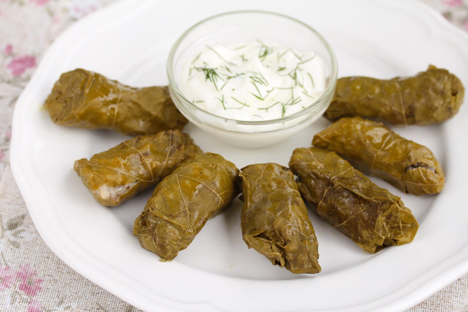Dolmadakia with the perfect vine leave and minced meat