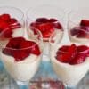Halva cream with fresh strawberries
