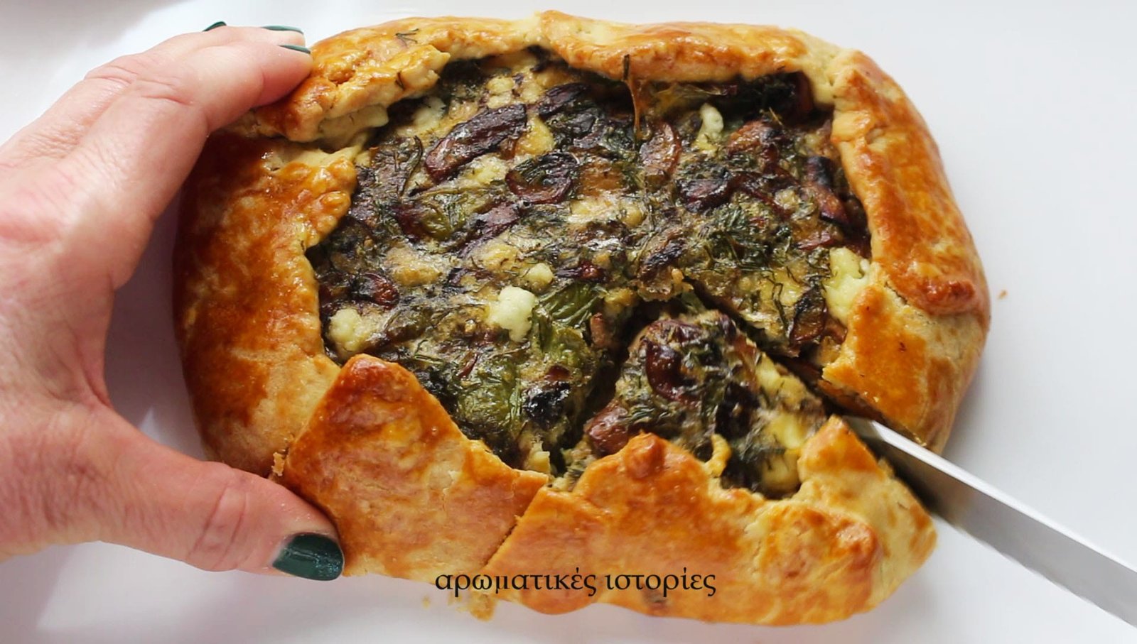 Open mushroom pies with yogurt in the dough