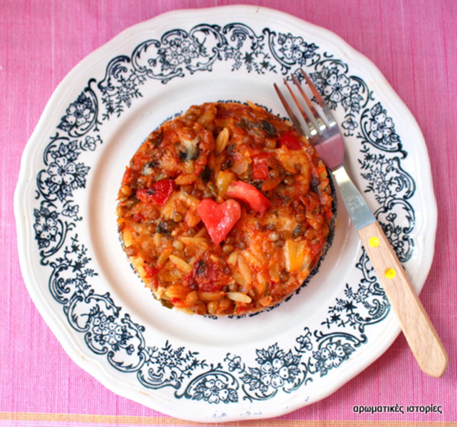 Lentils and orzo pasta