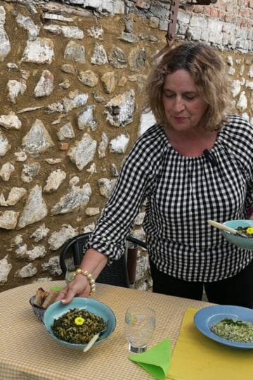 My spinach and rice, spanakoryzo, with pumpkin and fresh sea fennel