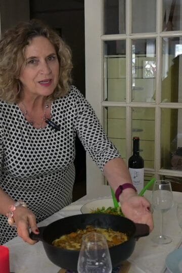 Cabbage stew with chestnuts and metsovone greek cheese