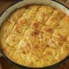 Milina, traditional greek cheese and pasta pie