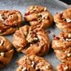 Sweet pies with marzipan and hazelnuts