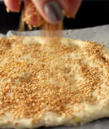 Lagana, flat bread with greek red saffron