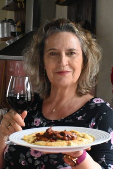 Cuttlefish in wine with orange, celery and chickpea cream