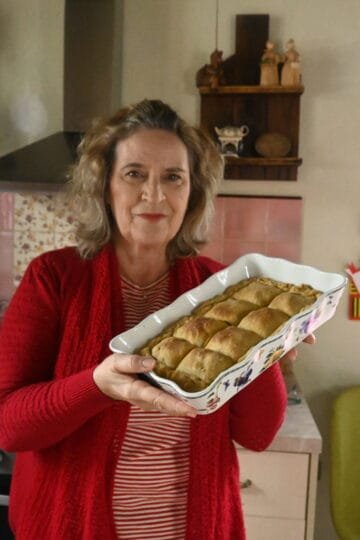 Greek traditional cod pie from the island of Kefalonia