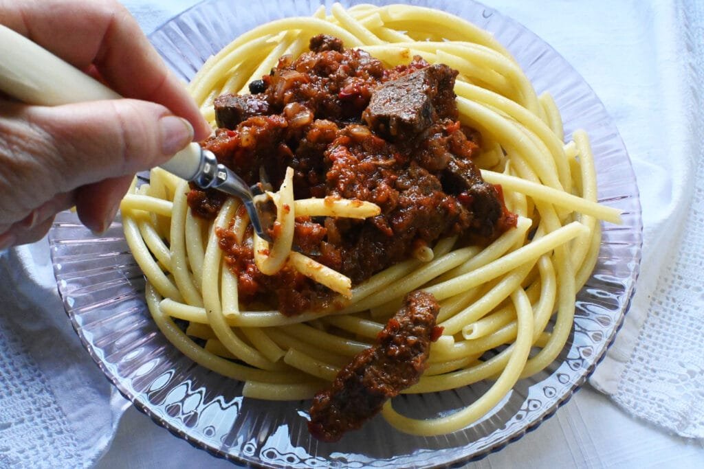 Pastitsada from the island of Corfu