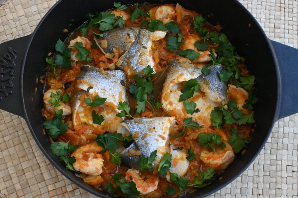 Burdeto, traditional greek fish dish from the island of Corfu