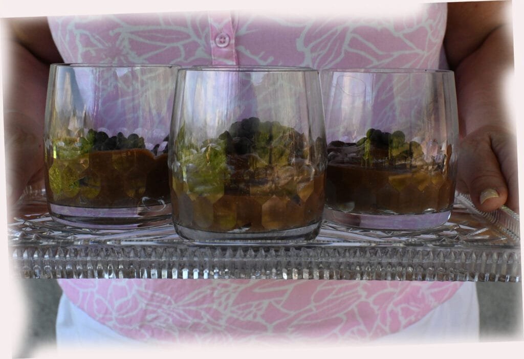 Chocolate mousse with cottage cheese and tahini