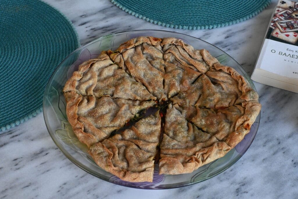 Vegan spinachpie with only two "phylla"