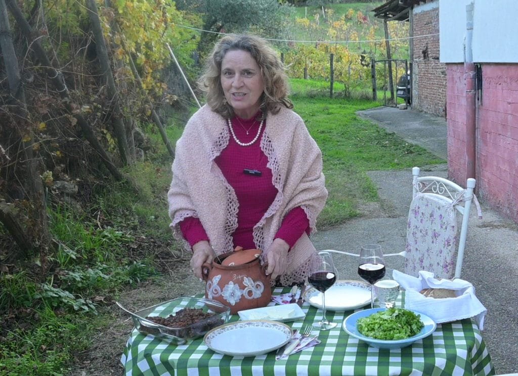 Veal shank in the hull with whole wheat orzo