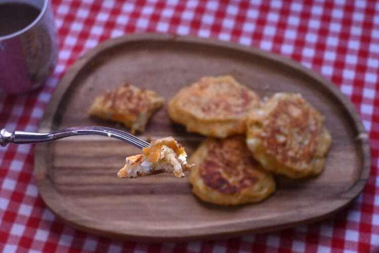 Morning pumpkin savory pancakes