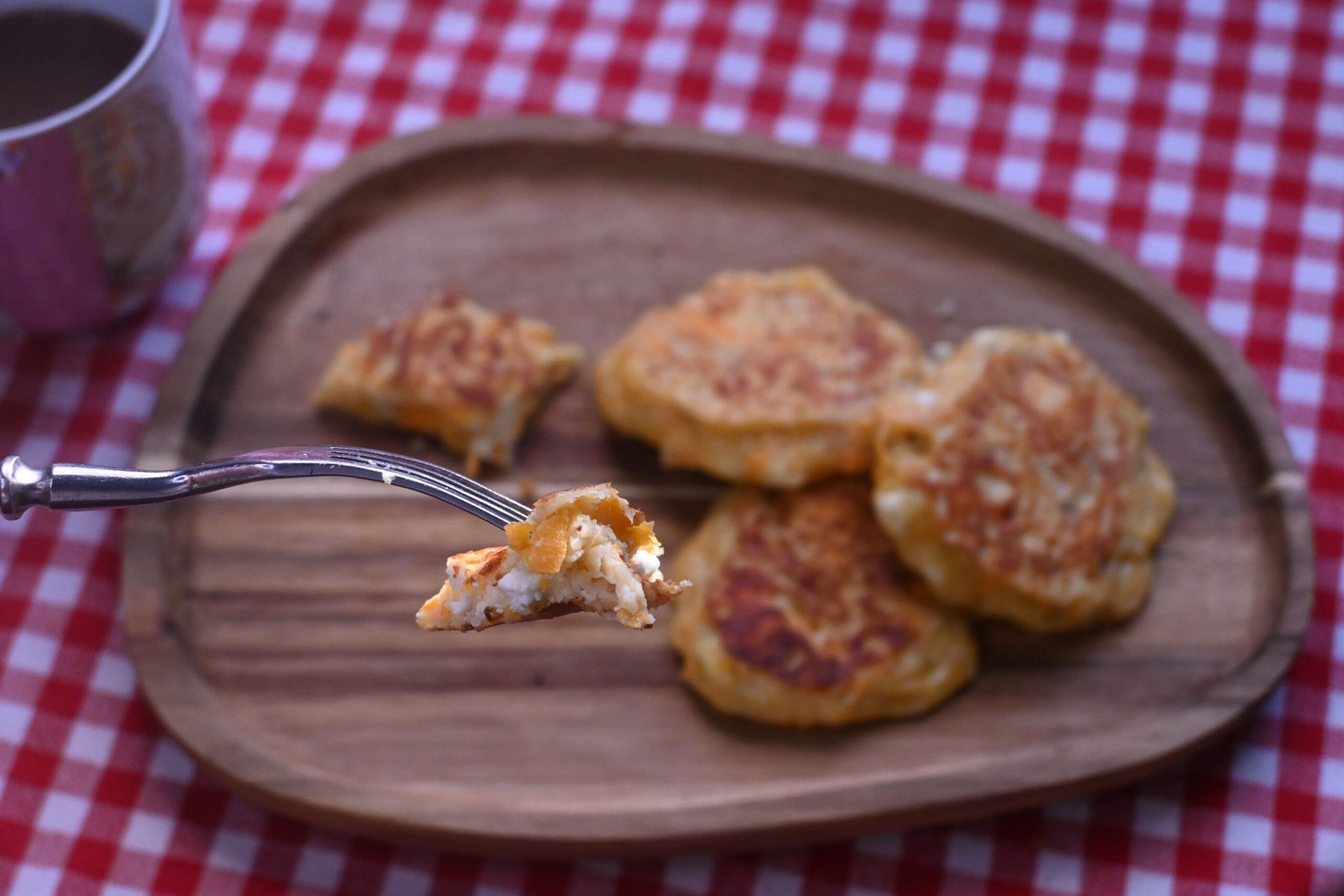 Morning pumpkin savory pancakes