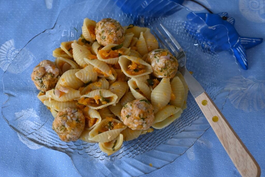 pasta and smoked trout