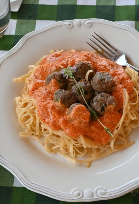 pasta with meatballs